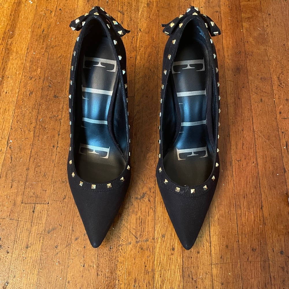 Elle Black Studded Heels